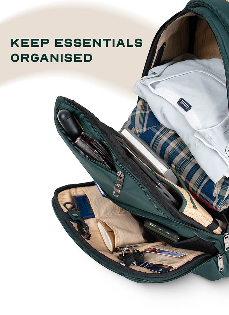 Rover Trolley Backpack | Green | Convertible Laptop Bag for Professionals