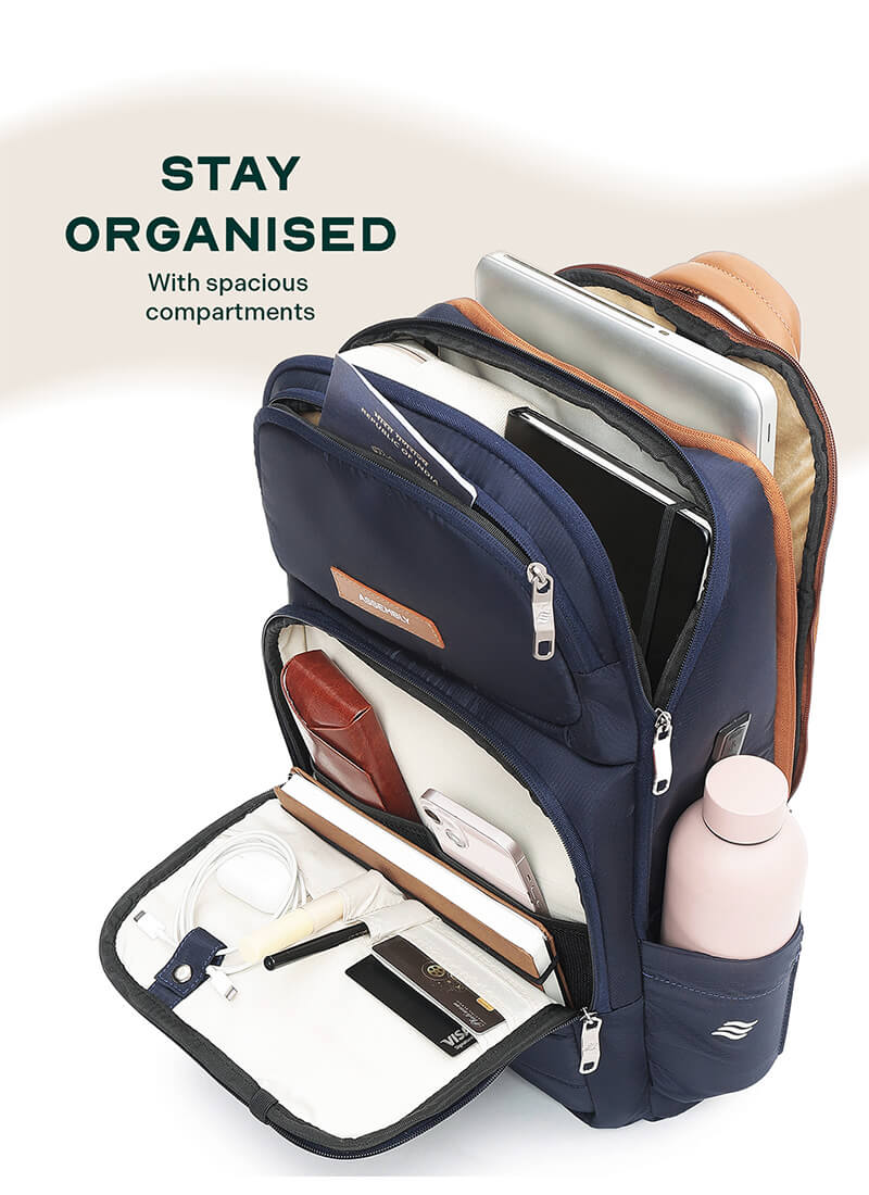 Odyssey Backpack | Navy Blue | Everyday Laptop Backpack