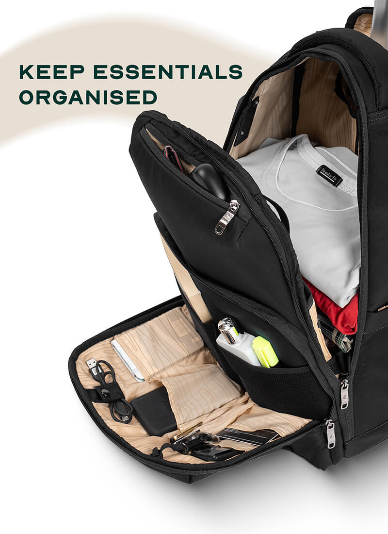 Rover Trolley Backpack | Black | Convertible Laptop Bag for Professionals
