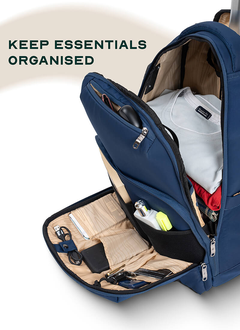 Rover Trolley Backpack | Blue | Convertible Laptop Bag for Professionals