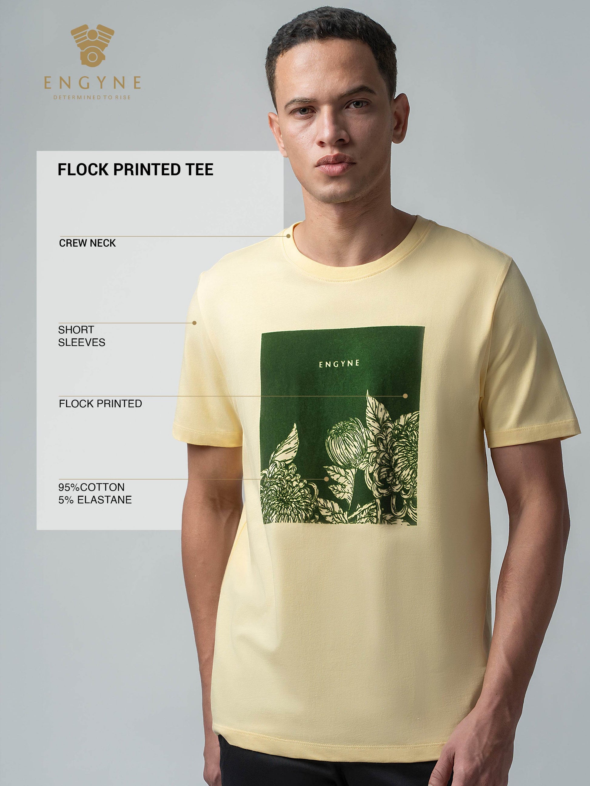 Light yellow cotton lycra t-shirt