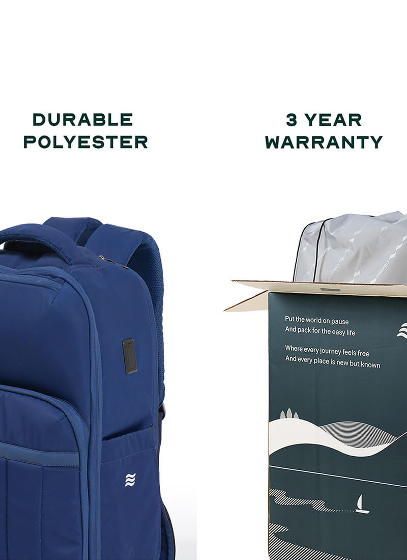 Rover Trolley Backpack | Blue | Convertible Laptop Bag for Professionals