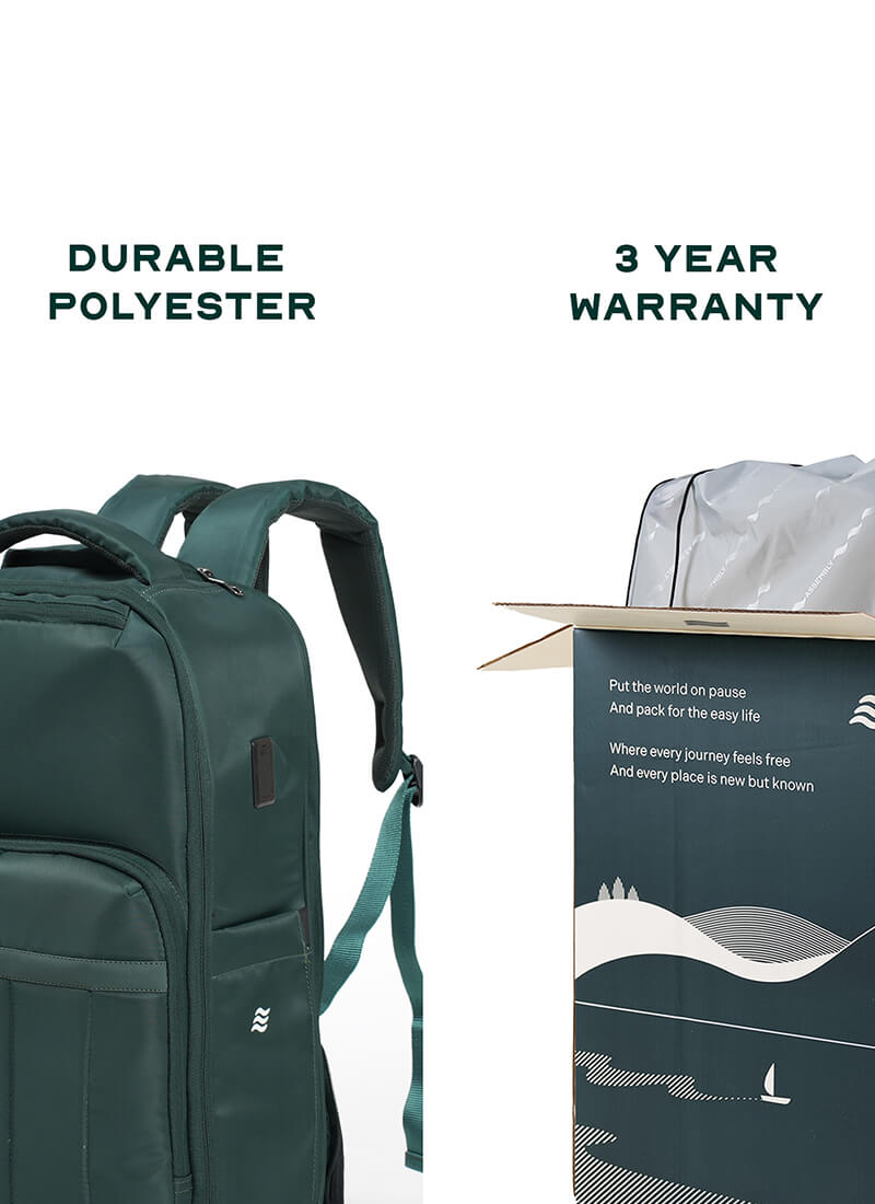 Rover Trolley Backpack | Green | Convertible Laptop Bag for Professionals