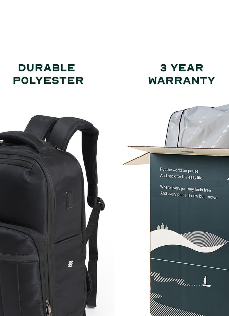 Rover Trolley Backpack | Black | Convertible Laptop Bag for Professionals