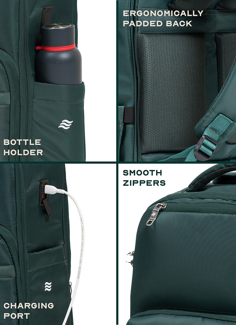 Rover Trolley Backpack | Green | Convertible Laptop Bag for Professionals