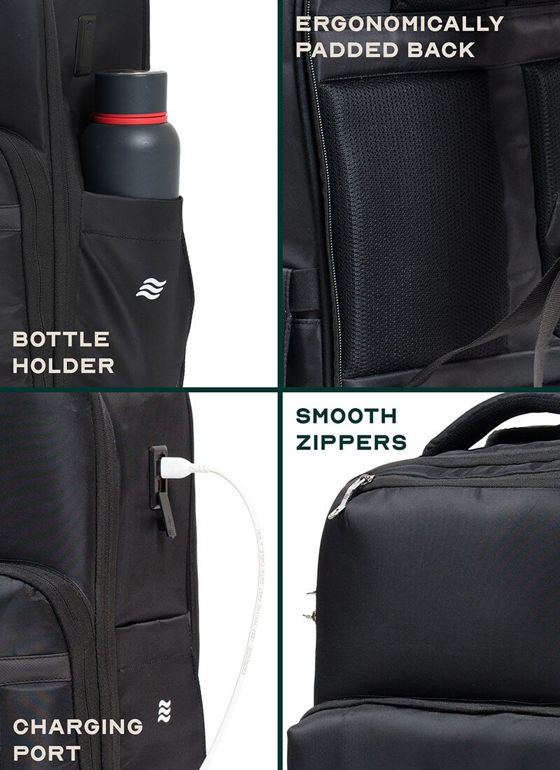 Rover Trolley Backpack | Black | Convertible Laptop Bag for Professionals