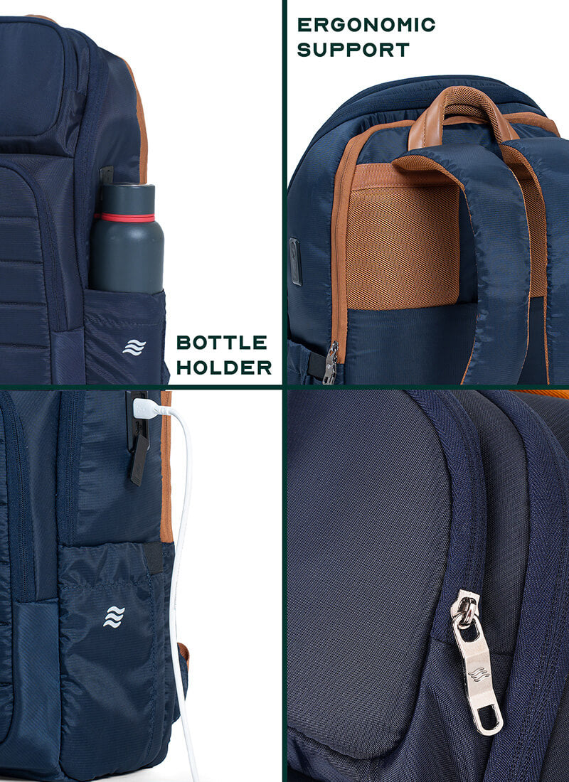 Odyssey Backpack | Navy Blue | Everyday Laptop Backpack