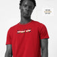 Supima Cotton Lycra with Non-PVC Engyne Stripe Sticker Print Dark Red T-shirt