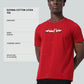 Supima Cotton Lycra with Non-PVC Engyne Stripe Sticker Print Dark Red T-shirt