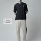 Cotton Beige Track Pant with Contrast Woven Side Tape