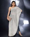 One Shoulder Shimmer Cape