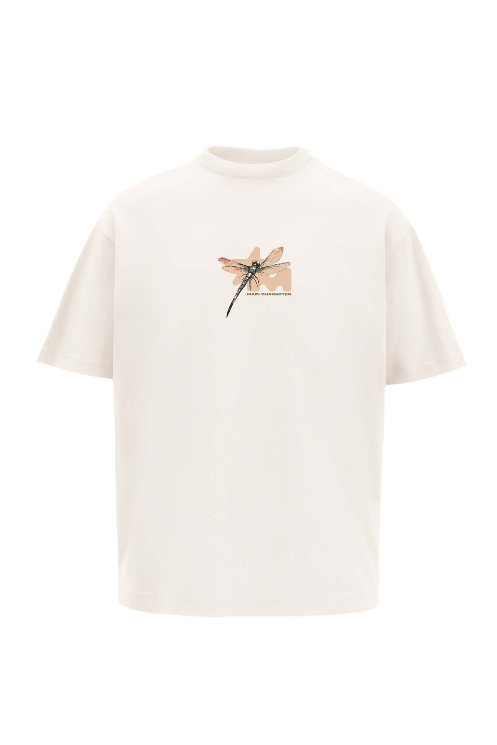Beautiful Cream Oversized Printed T-Shirt Main Character
