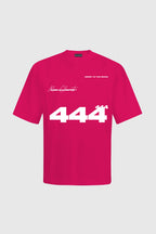 444 Oversized Round Neck Printed Pink T Shirt Main Character