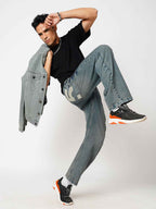 Men's Sand Washed Straight Fit Jeans B5IVE
