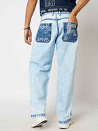 Men's Classic Ice Wash Baggy Fit Jeans B5IVE