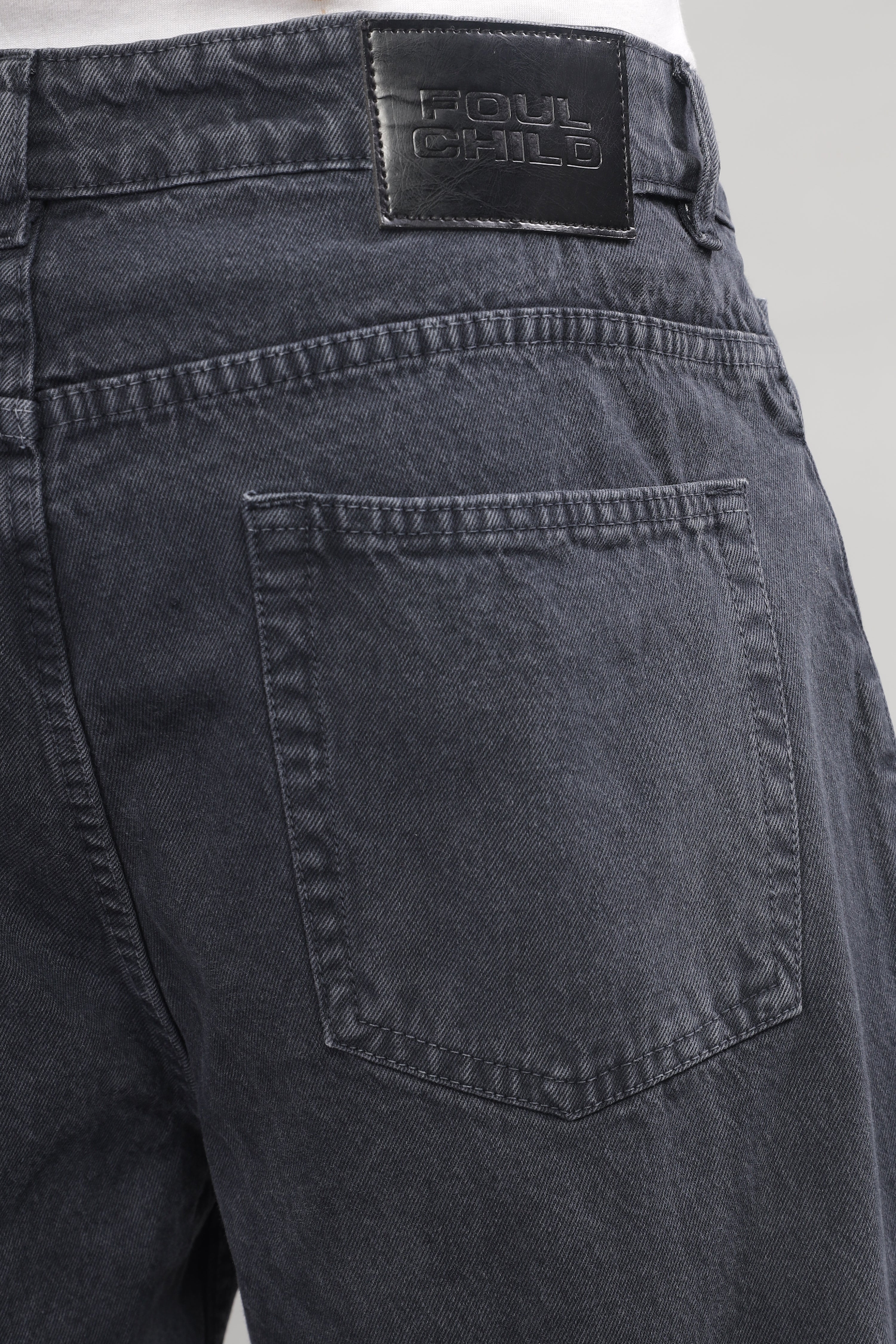 Plain Baggy Dark Grey Jeans