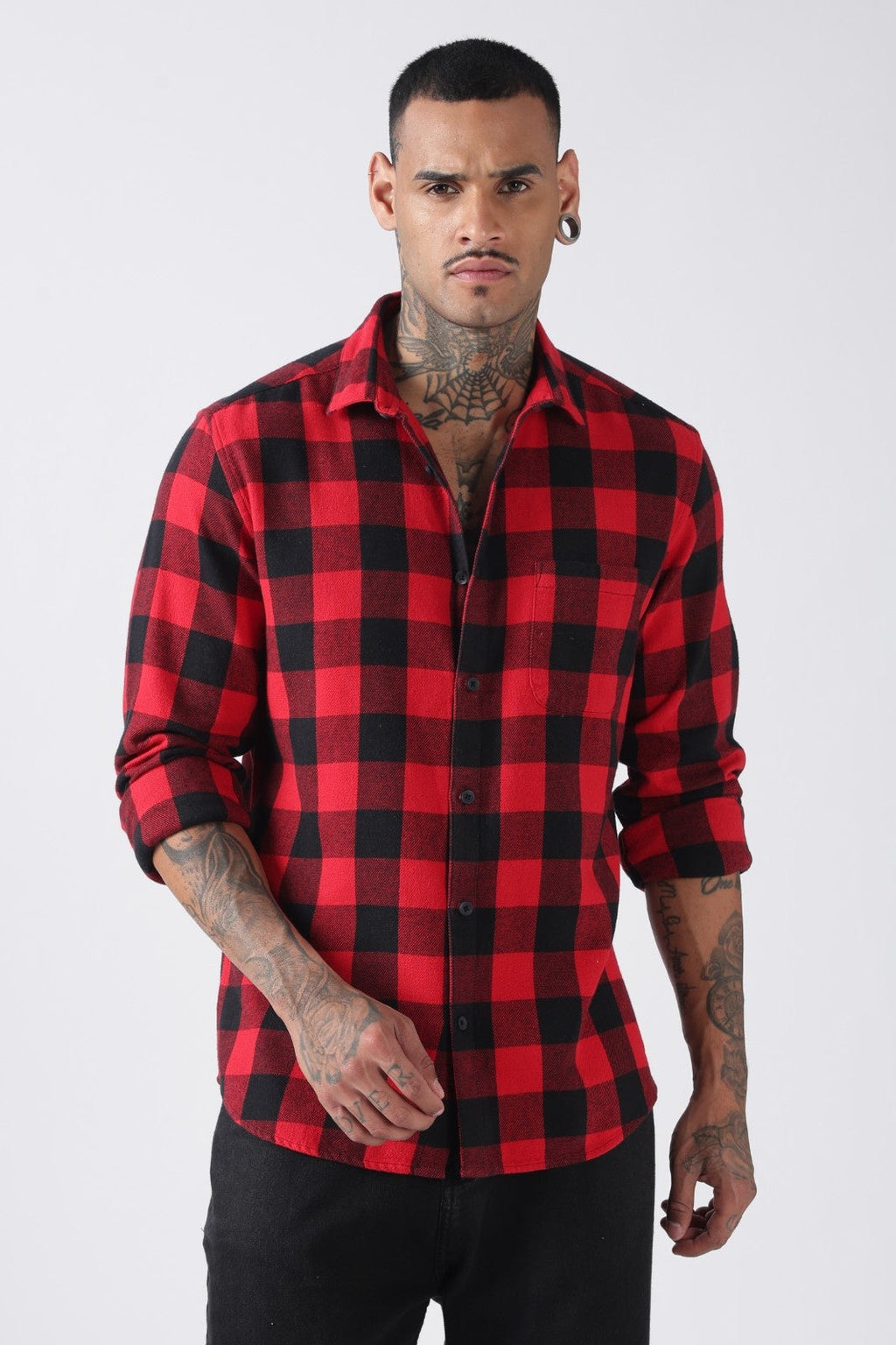 Red & Black Buffalo Check Casual Shirt Uri
