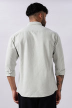Pistachio Green Oxford Stripe Casual Shirt