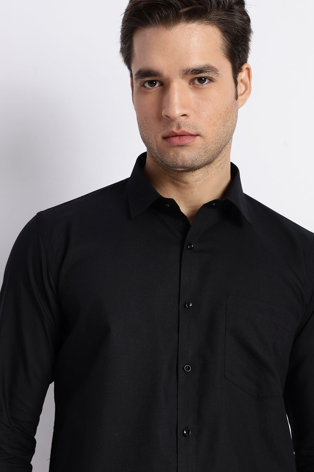 100% Pure Cotton Black Oxford Shirt for Men