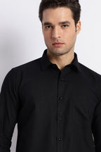 100% Pure Cotton Black Oxford Shirt for Men