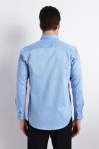 100% Pure Cotton Blue Oxford Shirt for Men