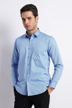 100% Pure Cotton Blue Oxford Shirt for Men