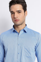 100% Pure Cotton Blue Oxford Shirt for Men