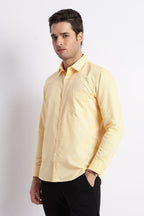 100% Pure Cotton Yellow Oxford Shirt for Men