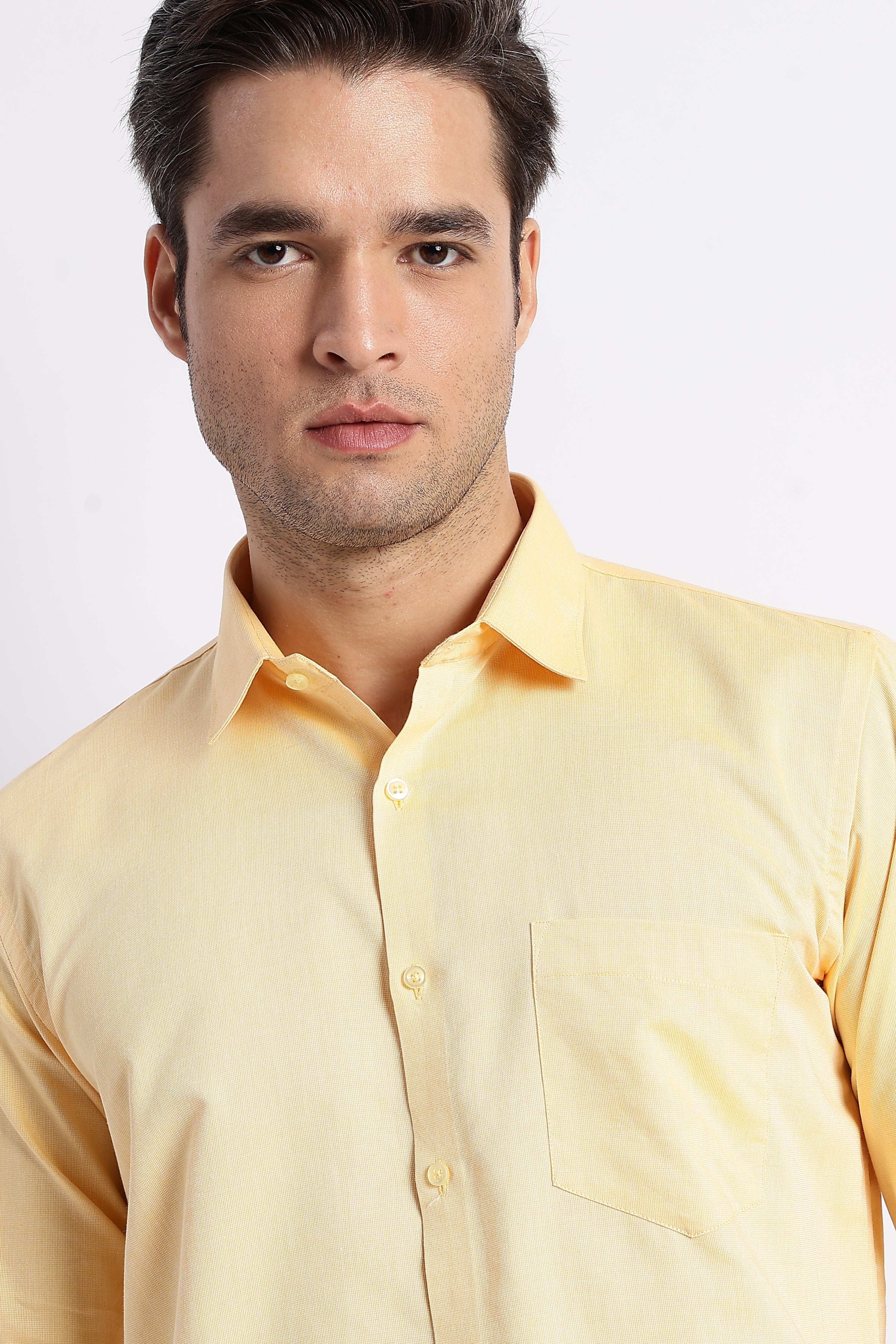 100% Pure Cotton Yellow Oxford Shirt for Men