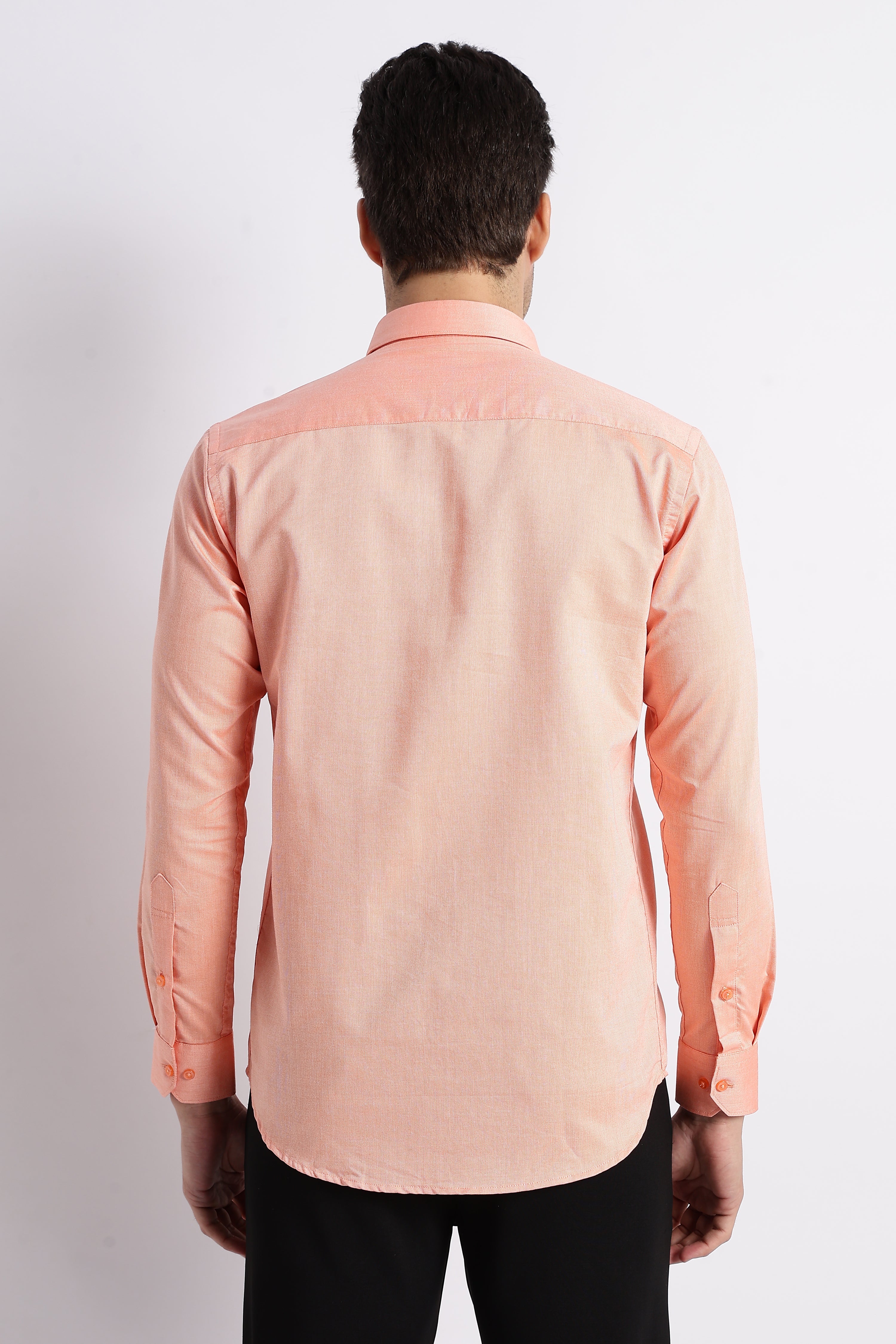 100% Pure Cotton Orange Oxford Shirt for Men