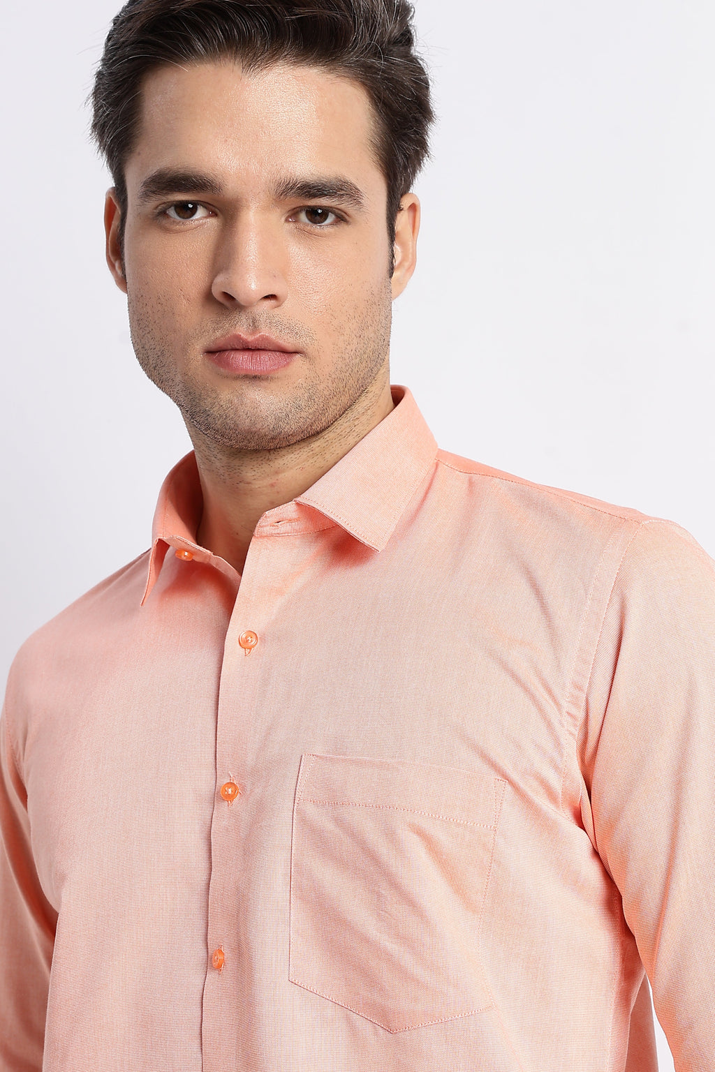 100% Pure Cotton Orange Oxford Shirt for Men