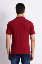 Maroon Cotton Polo T-Shirt for Men