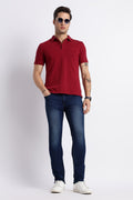 Maroon Cotton Polo T-Shirt for Men