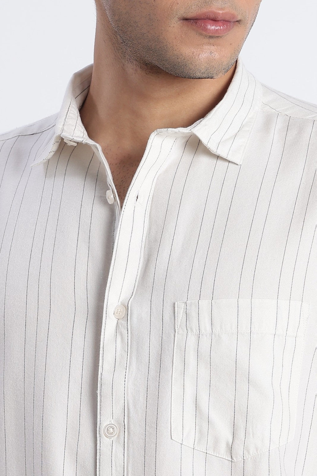 Ivory Stripe Casual Shirt