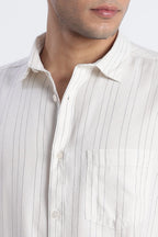 Ivory Stripe Casual Shirt