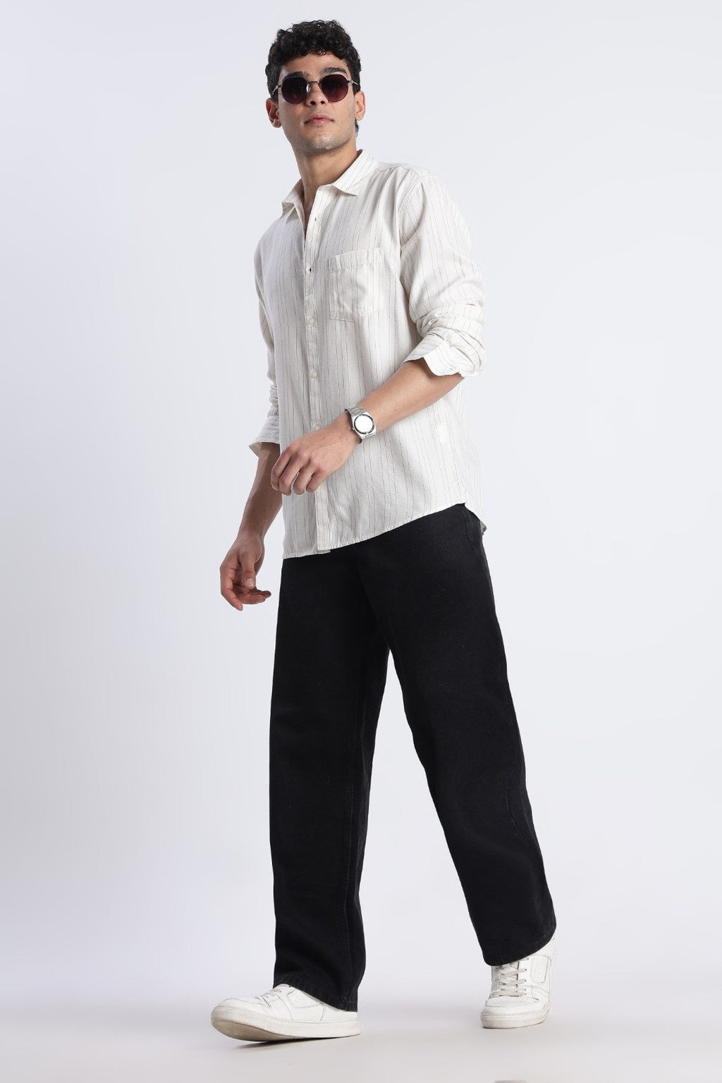 Ivory Stripe Casual Shirt