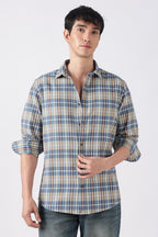 Multicolor Plaid Waffle Casual Shirt