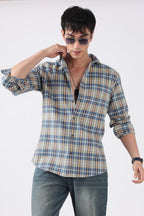 Multicolor Plaid Waffle Casual Shirt