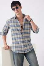 Multicolor Plaid Waffle Casual Shirt