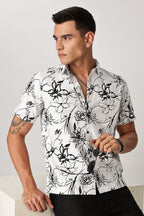 Uri Floral Sketch White Shirt Uri