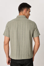Uri Sage Green Seersucker Shirt Uri