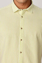Uri Butter Yellow Seersucker Shirt Uri