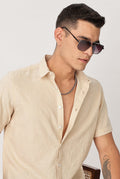 Uri Beige Textured Jacquard Shirt Uri