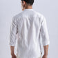 Kyoto Linen Mandarin Shirt in Yuki White