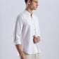 Kyoto Linen Mandarin Shirt in Yuki White