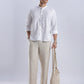 Kyoto Linen Mandarin Shirt in Yuki White