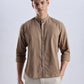 Kyoto Linen Mandarin Shirt in Mocha Dust