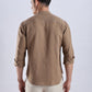 Kyoto Linen Mandarin Shirt in Mocha Dust