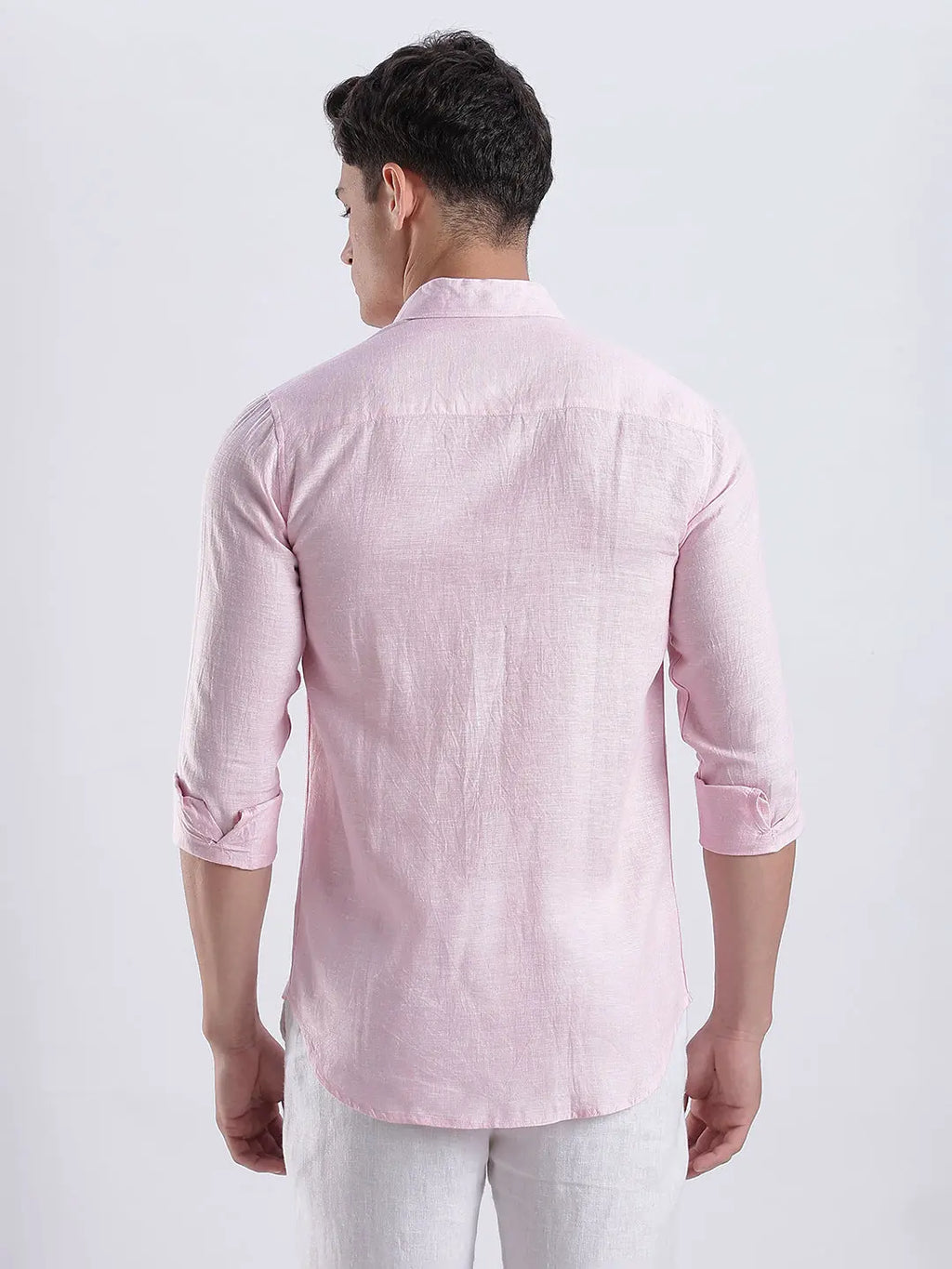 Men's Linen Soft Touch Frosty Pink Shirt Vellure