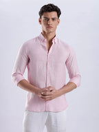 Men's Linen Soft Touch Frosty Pink Shirt Vellure
